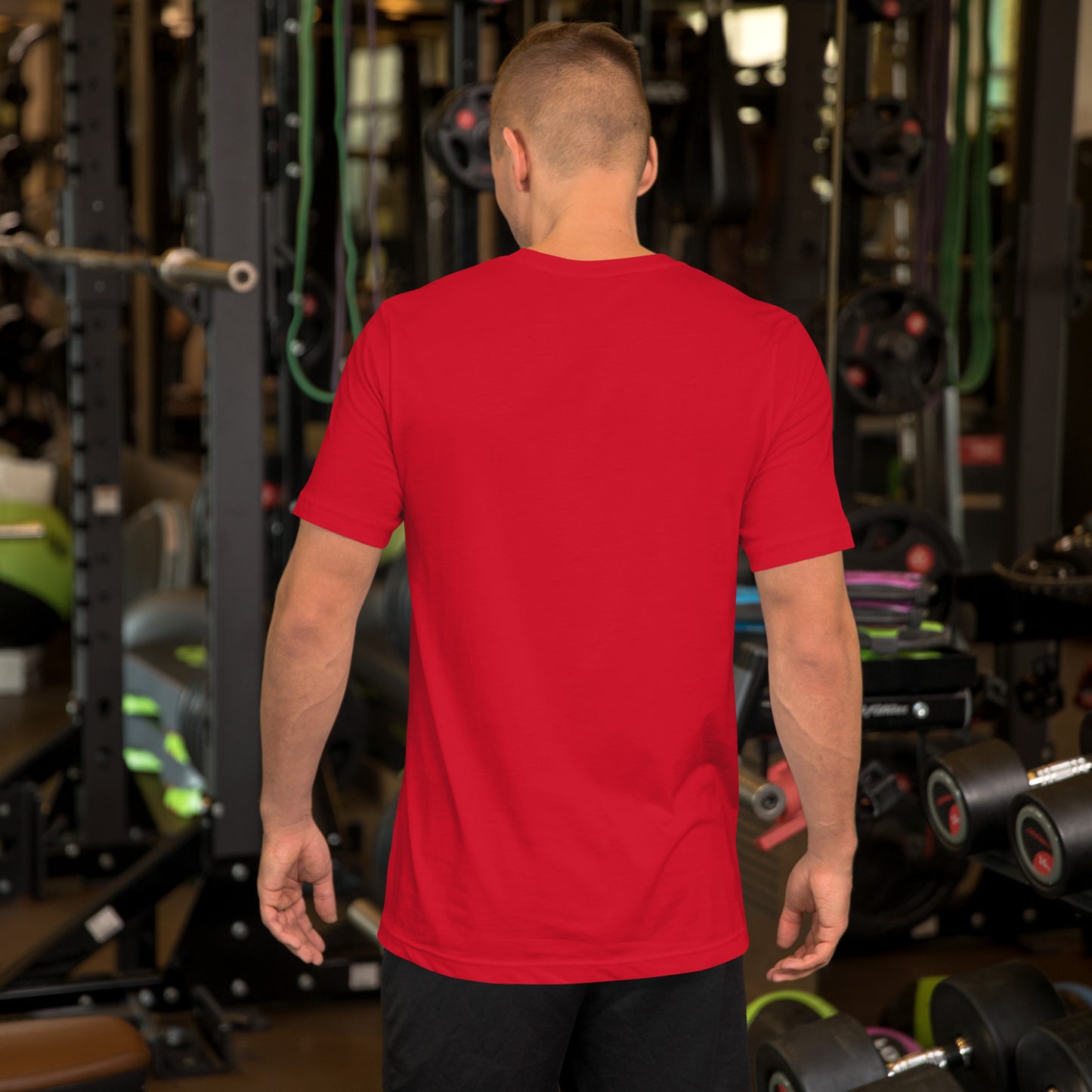 JUDO. FUNNY? t-shirt back view displaying clean red fabric